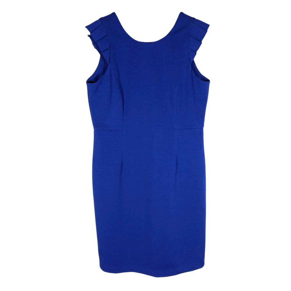 Jade Womens Sheath Dress Small Blue Ruffle Sleeve Elegant Clean Girl Classiccore